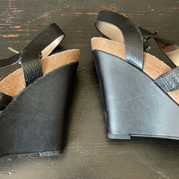 Sam Edelman Black Wedge Sandals Size 8 - Picture 5 of 5